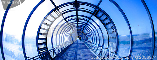 Image of Interior blue tunnel