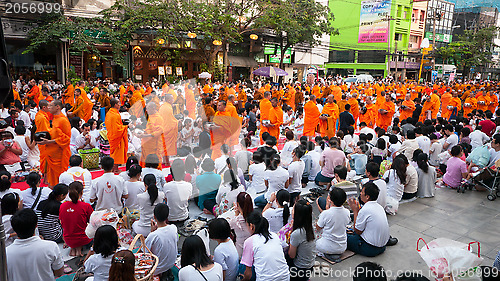 Image of Mass alms giving in Bangkok, Thailand