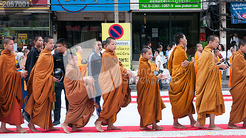 Image of Mass alms giving in Bangkok, Thailand