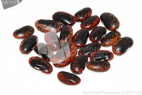 Image of Runner bean seeds, isolated on a white background