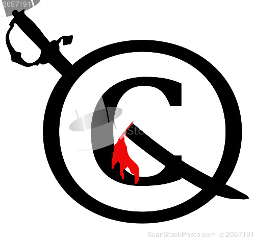 Image of Black and Red Copyright Infringement Notice Icon 