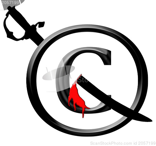 Image of 3D Black and Red Copyright Infringement Notice Icon