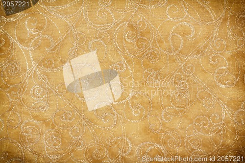 Image of christmas decorated yellow background