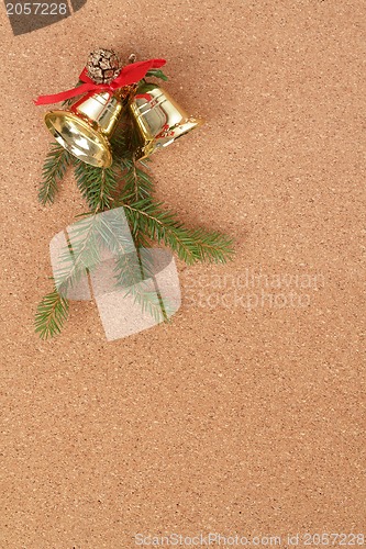 Image of cork board with christmas decorations for santa message