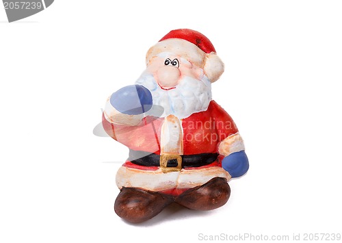 Image of ceramic Santa Claus isolated on white