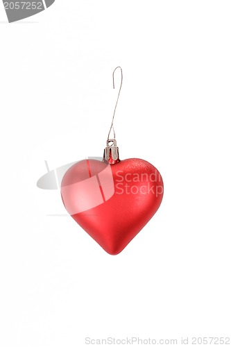 Image of Christmas Heart bauble isolated on white