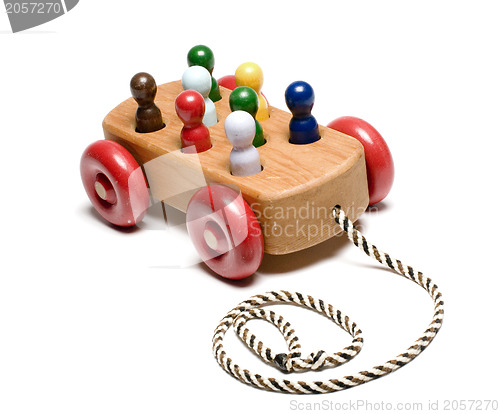 Image of handmade wooden train children's toy