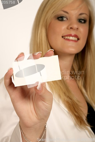 Image of Businesswoman hands, woman holding Card