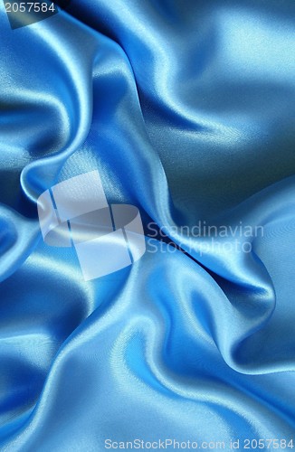 Image of Smooth elegant blue silk as background