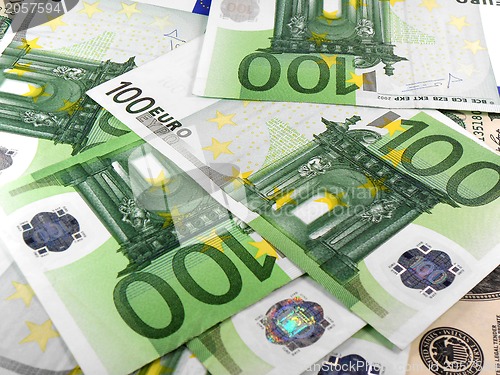 Image of Background with different european union banknotes