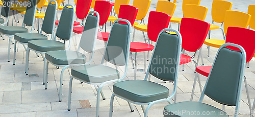 Image of multicolored chairs