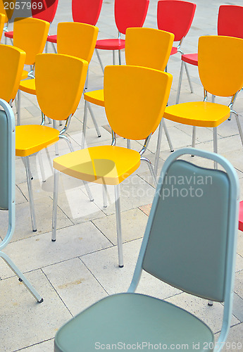 Image of multicolored chairs