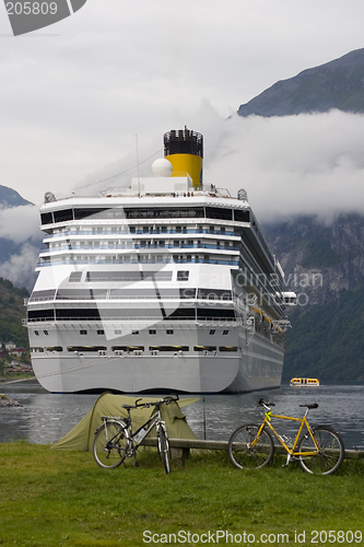 Image of Cruise liner in the Geirangerfjord