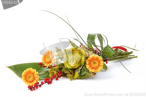 Image of fresh bouquet from orange gerbers