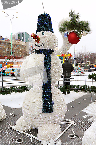 Image of Snowman - Christmas electric decorations.  
