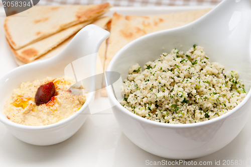Image of taboulii couscous with hummus