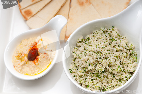 Image of taboulii couscous with hummus