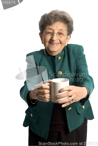 Image of woman with coffee tea