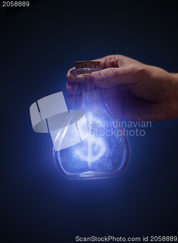 Image of Dollar in a bottle