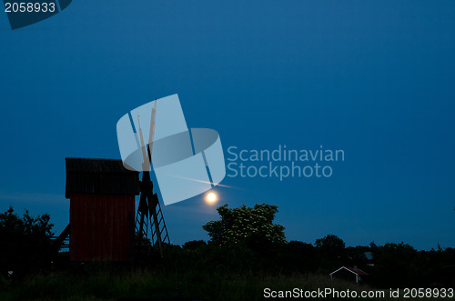 Image of Moonlight at windmill