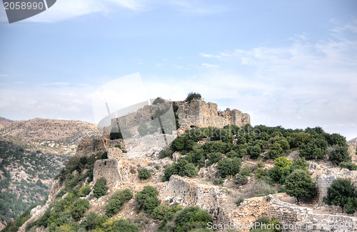 Image of Israeli landscape with castle and sky