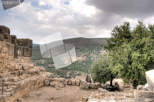 Image of Nimrod castle and Israel landscape