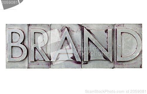 Image of brand word in metal type