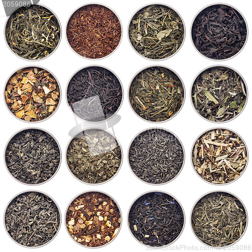 Image of green, white, black and herbal tea