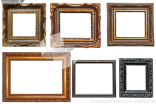 Image of collection of very old painting frames