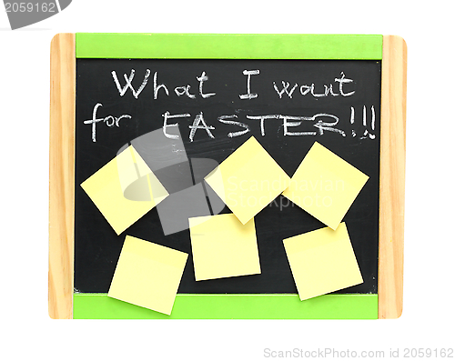 Image of easter concept on blackboard
