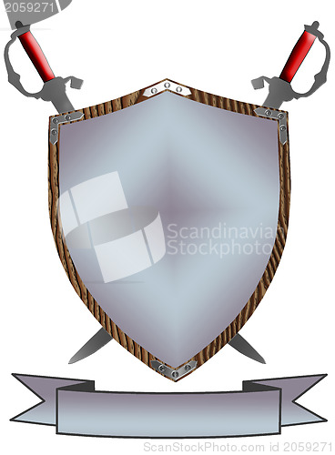 Image of Isolated 16th Century War Shield Swords 3D