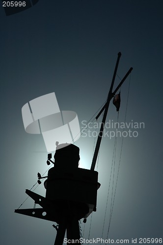 Image of ship mast silhouette