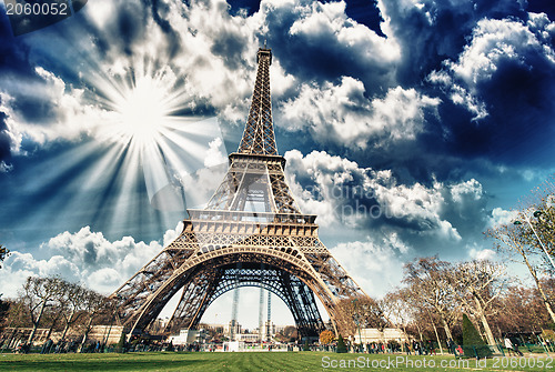 Image of Wonderful view of Eiffel Tower in all its magnificence - Paris