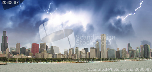 Image of Chicago Skyline with Skyscrapers