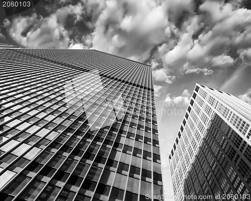 Image of Modern Skyscrapers with Dramatic Sky