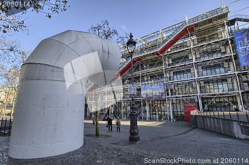 Image of PARIS, NOV 18: People walk in front of Centre Pompidou, November