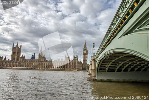 Image of London, UK - Palace of Westminster (Houses of Parliament) with B