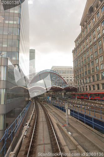 Image of Office Buildings and Skyscrapers in Canary Wharf, financial dist