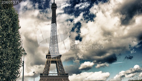 Image of Ground View of Eiffel Tower, Paris, France