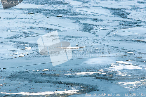 Image of Frozen ice on a lake at winter