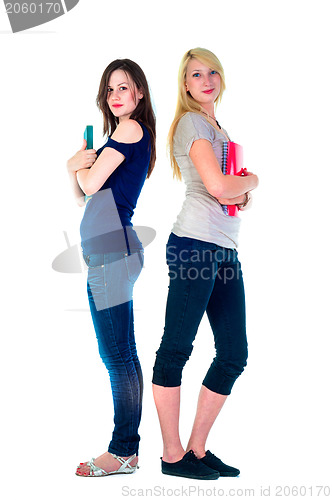 Image of Two beautiful student girls
