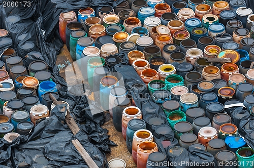 Image of Chemical waste dump with a lot of barrels