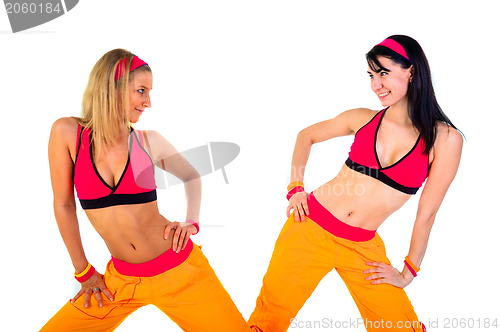 Image of Young fitness instructor girls