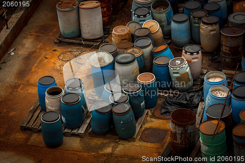 Image of Chemical waste dump with a lot of barrels