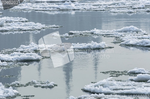 Image of Cold chilly ice on the water