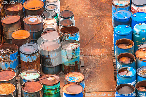 Image of Chemical waste dump with a lot of barrels