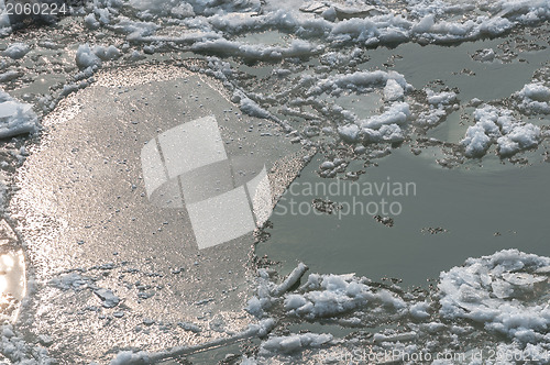 Image of Cold chilly ice on the water