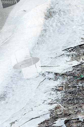 Image of Frozen ice on the shore