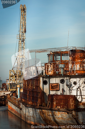 Image of Photo of an industrial ship