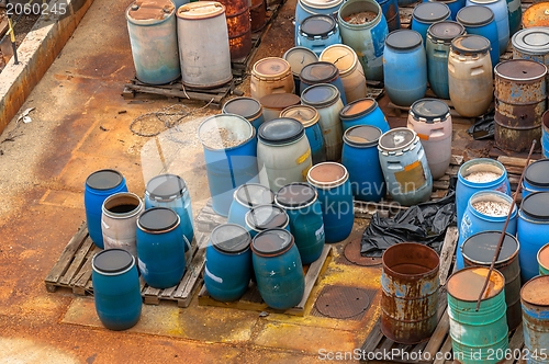 Image of Chemical waste dump with a lot of barrels